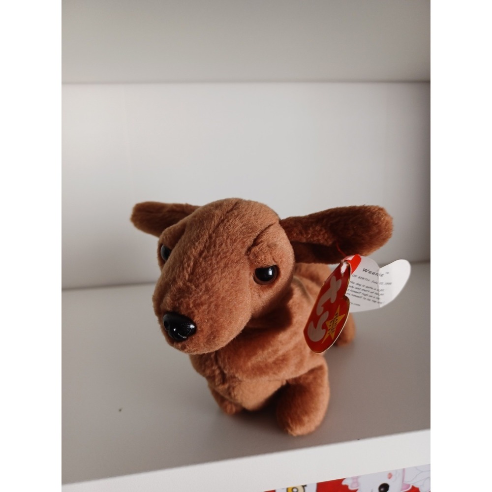 Vintage Weenie The Dachshund Ty Beanie Baby Plush Stuffed Animal Collectible Toy